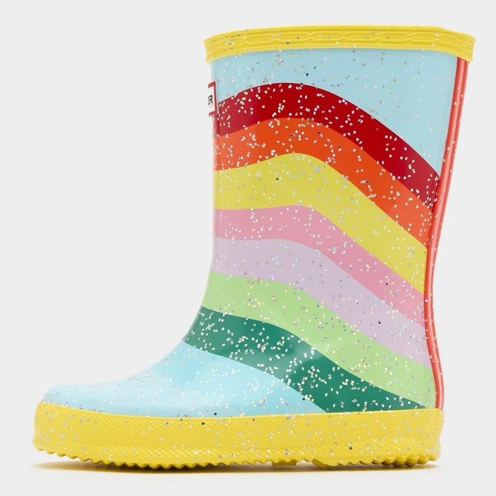 Hunter Unisex Glitter Rainbow Sky Rain Boots Little Kids Size 13